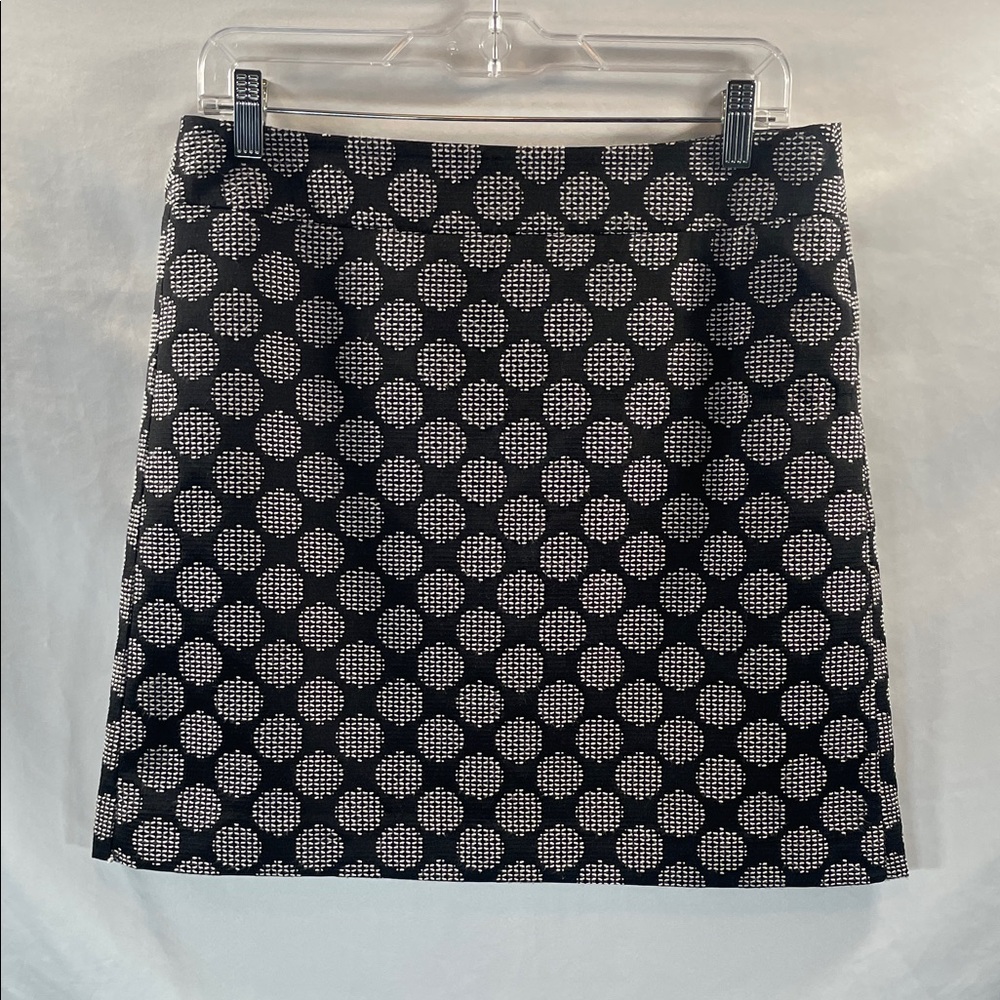 LOFT Black and White Dot Pattern Pencil Skirt